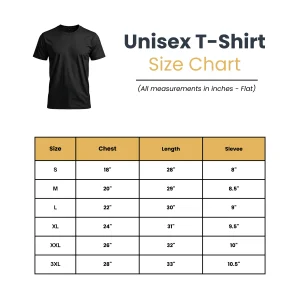 Gojo Satoru anime t shirt size chart measurements